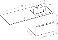 Aquanet Тумба с раковиной Алвита 120 R подвесная капучино под стиральную машину – фотография-15